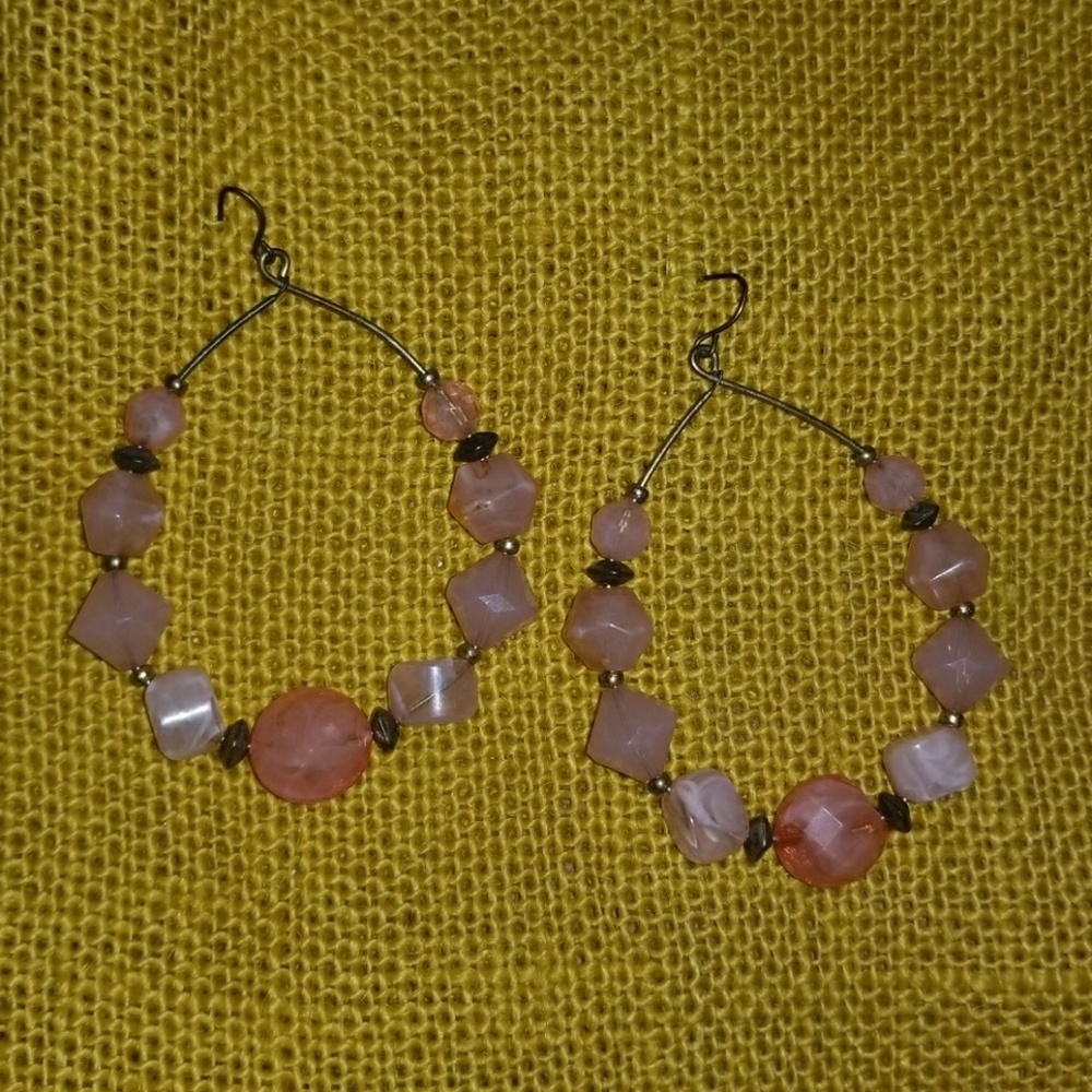 Pink hoop earrings